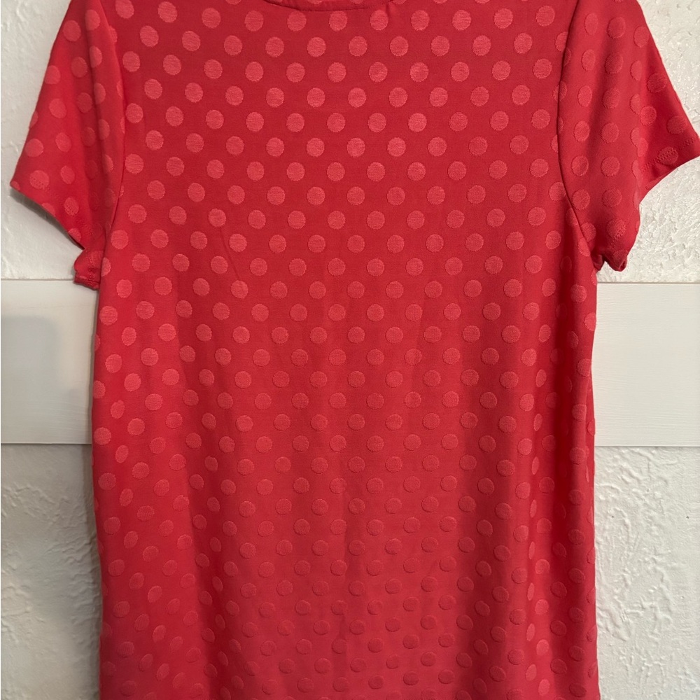 Liverpool Los Angeles Coral/Pink Polka Dot Women's Top - Picture 3 of 3